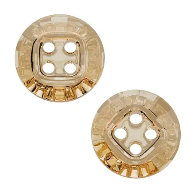 Swarovski 3018 Sew-On 4 Hole Rivoli Button Crystal Golden Shadow 14mm - 4τεμ