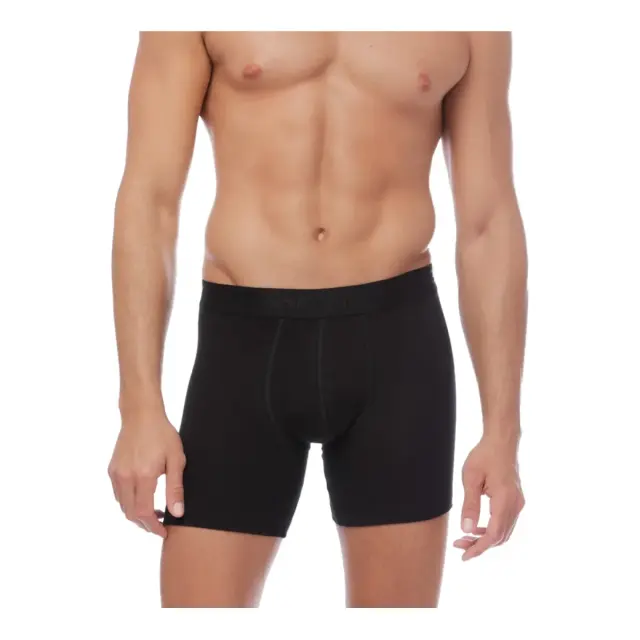 Mengear Basic Ανδρικό Βαμβακερό Long Boxer Εξωτερικό Λάστιχο 2τμχ Minerva - Μαύρο - L