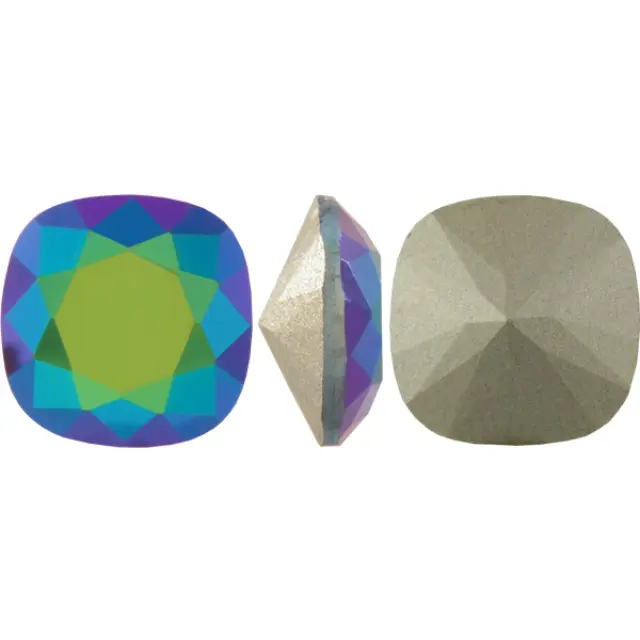 Swarovski 4470 Cushion Square Crystal Scarabaeus Green 10mm - 1τεμ