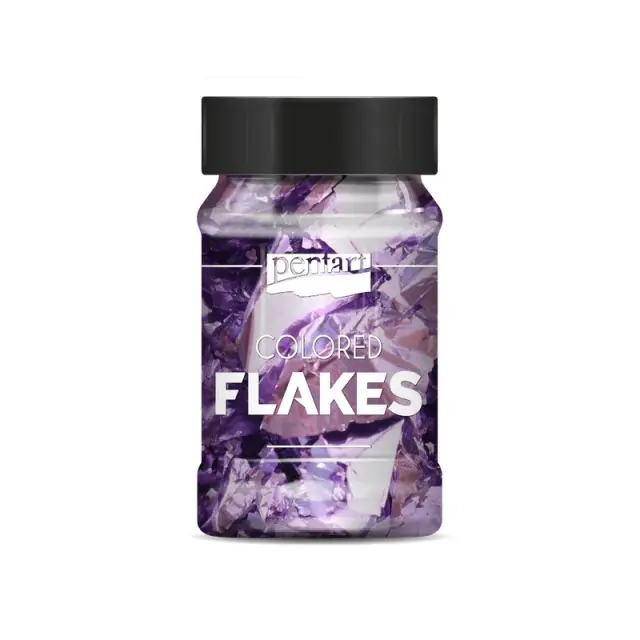 Φύλλα μεταλλικά Nιφάδες χρωματιστές Pentart 100ml, Light Purple