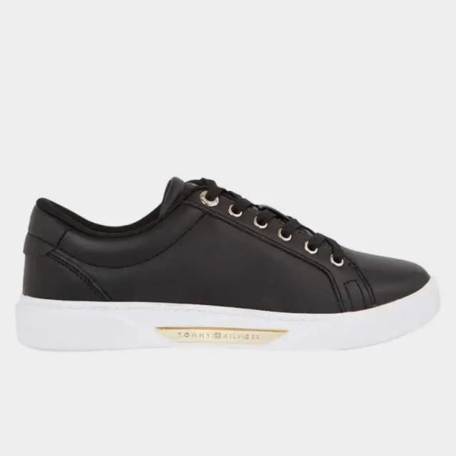 Tommy Hilfiger - Γυναικεία Αθλητικά Golden Hw Court Sneaker Black/Gold FW0FW07560-0GS Μαύρο - 37