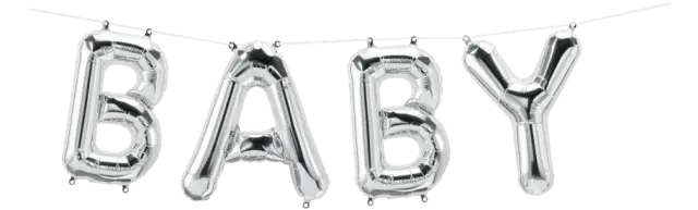 Μπαλόνι Φοιλ 16' Script Phrase `BABY`Ασημί