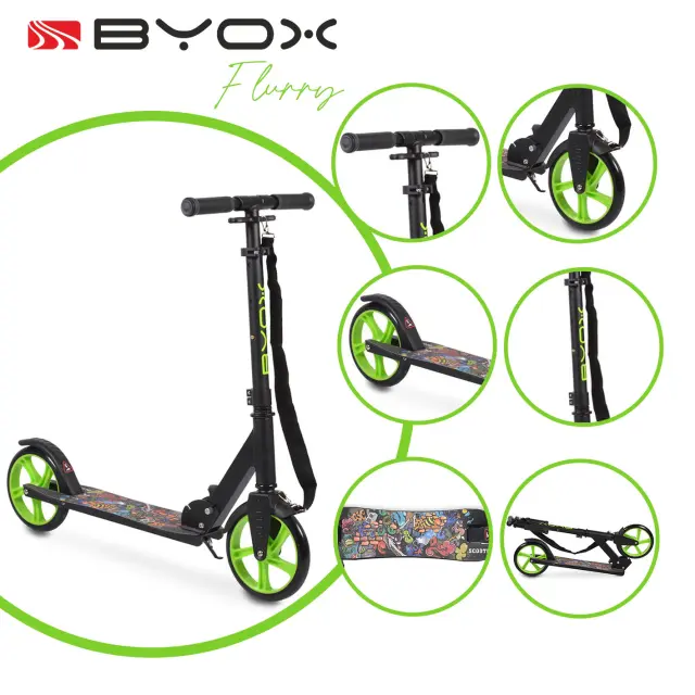 Scooter Δίτροχο 8+ έως 100Kg Flurry Byox Green 3800146226756