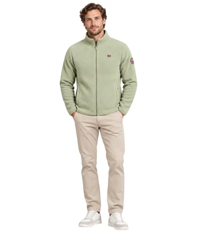 Norway Nautical School - Ανδρική Ζακέτα Φούτερ Fleece 869520-SAGE Πράσινο 2