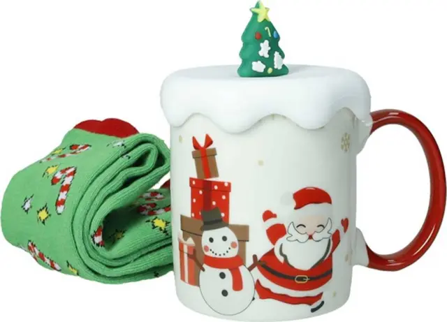 Christmas Tree Porcelain Mug & Socks Set Σετ Κούπα Πορσελάνη & Κάλτσες