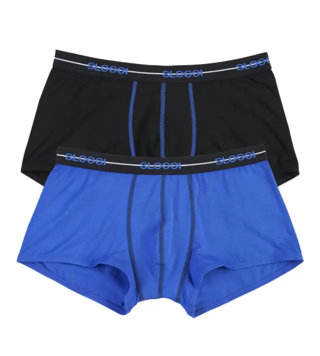 Sloggi Ανδρικό Boxer Start Hipster Box - Διπλό Πακέτο, Χρώμα Μαύρο-Μπλε - M