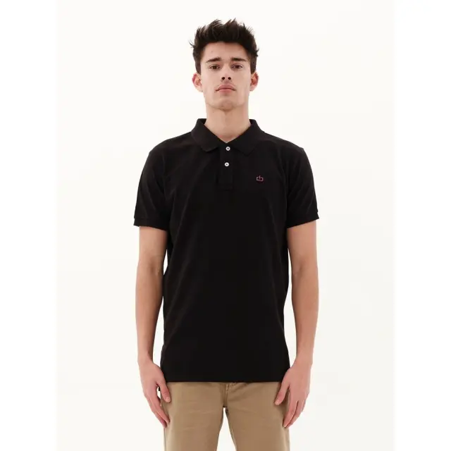 Emerson Men's Garment Dyed Polo (231.EM35.69GD-Black) - Μαύρο - S