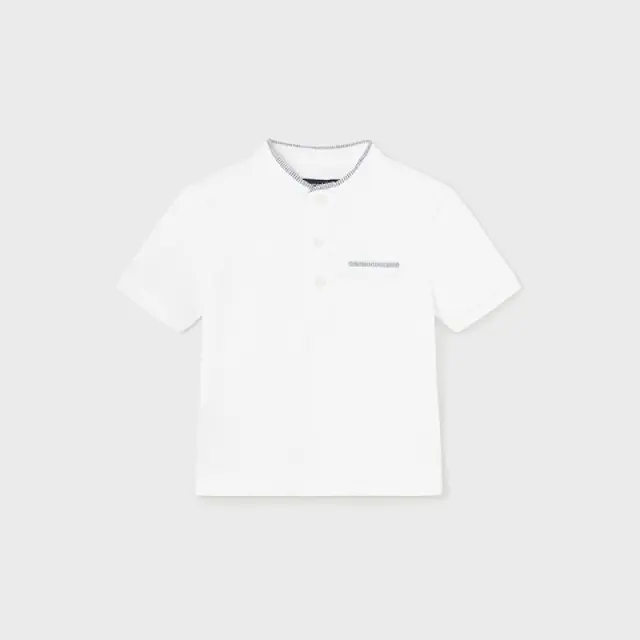 Baby 6 μηνών έως 4 ετών Πόλο γιακάς μάο Better Cotton λευκό - 2Ε