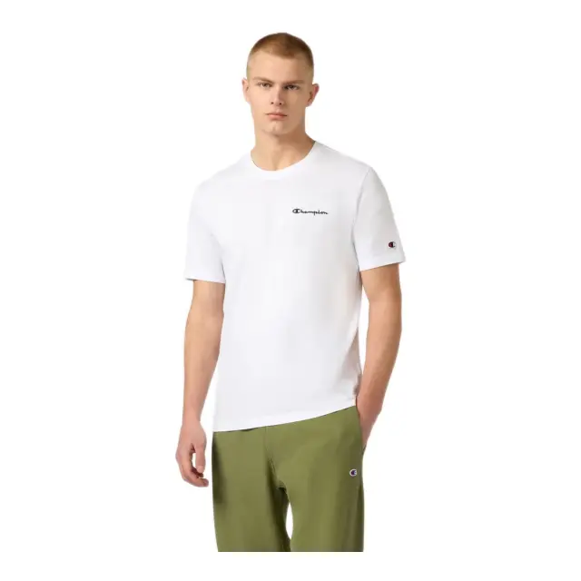 Champion Men's Standard Fit Chest Logo Shortsleeve T-Shirt Άσπρο 221798-WW001 (Champion) - Medium