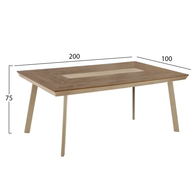 ΤΡΑΠΕΖΙ ΑΛΟΥΜΙΝΙΟΥ FB95131.04 ΚΑΠΟΥΤΣΙΝΟ ΜΕ POLYWOOD TOP 200x100x75Υεκ 2