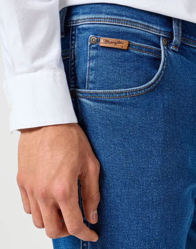 Wrangler Ανδρικό TEXAS 821 MIDNIGHT SHADOW Τζιν Βαμβακερό Παντελόνι Authentic Straight-Fit – Blue - 38W 34L 3