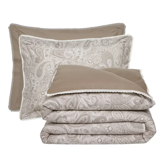 Σετ Σεντόνια 250x270 King Size Prestige Das Home 1732 Taupe Χωρίς Λάστιχο100% Βαμβακοσατέν 3