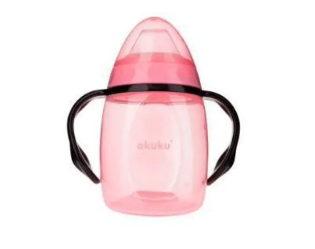 Akuku Εκπαιδευτικό Ποτηράκι 280 ml με Χερούλια - Ροζ