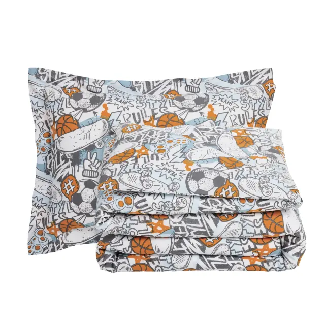Σετ Σεντόνια 170x260 Μονά Kid Das Home 4986 Multicolor Χωρίς Λάστιχο70% Βαμβάκι-30% Πολυέστερ 3