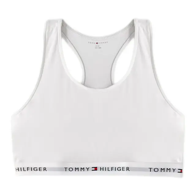 Tommy Hilfiger Παιδικό Μπουστάκι Κορίτσι Signature Logo Racerback - Διπλό Πακέτο, Χρώμα Λευκό-Μαύρο 3