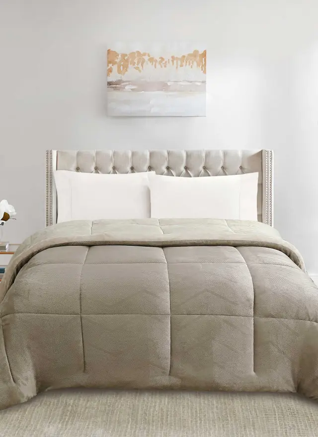 Κουβερτοπάπλωμα ALUVIA TAUPE MADI μονό: 160 x 220 εκ.