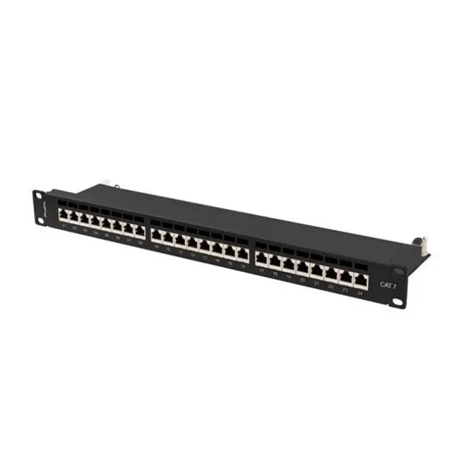 Lanberg Patch Panel 24-Port 1U 19" Cat.7 FTP Black (PPS7-1024-B)