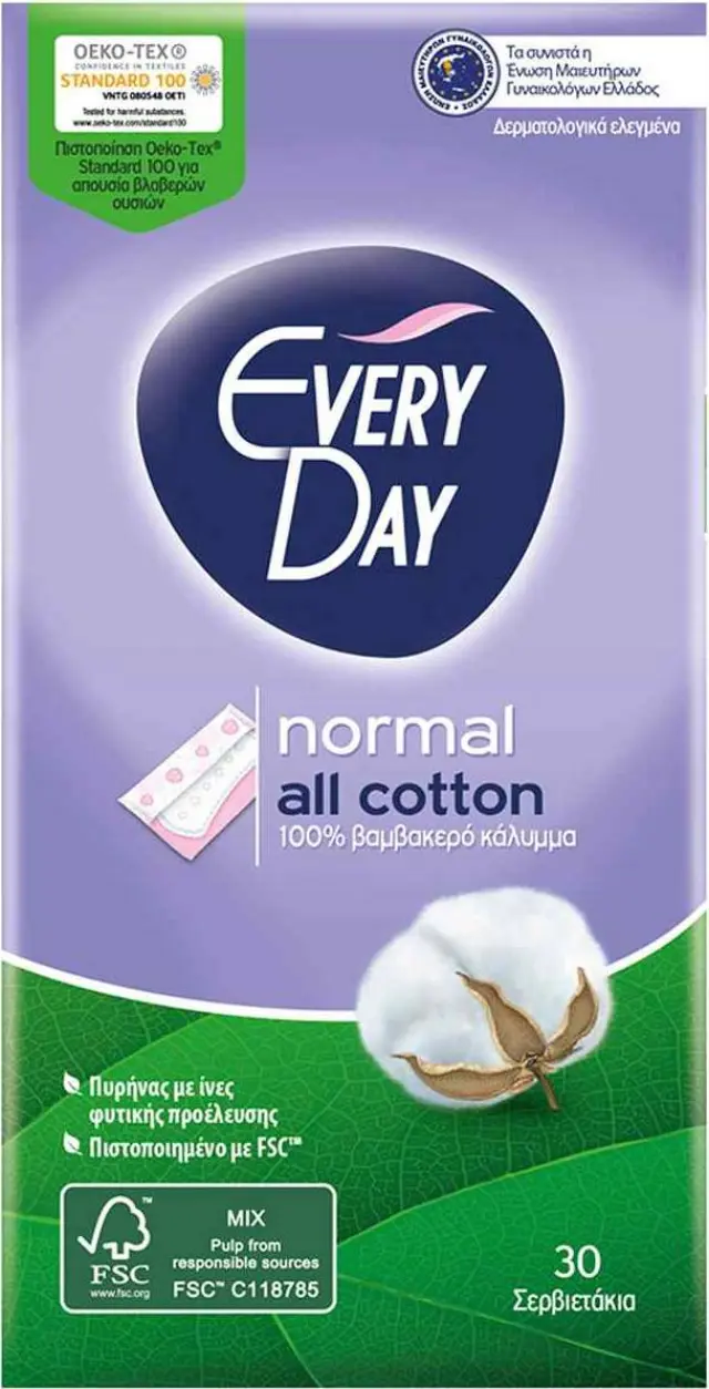Every Day All Cotton Normal Σερβιετάκια Ημερήσια 30τμχ