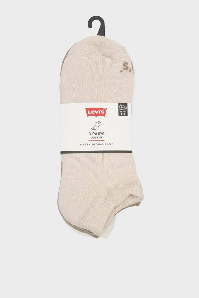 Levi's Uni Low Cut Orange Tab Socks 3-Pack Beige Combo Beige Combo - 43/46 3