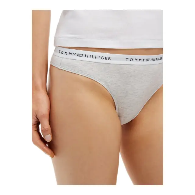 Tommy Hilfiger Γυναικείο String Repeat Logo Waistband Thong, Χρώμα Warm Ice Grey Heather 2