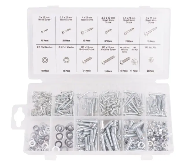 Bolt- and nut selection 347 pieces