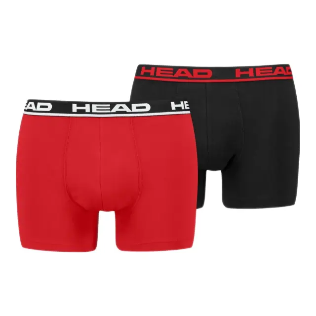 HEAD Ανδρικό Boxer Super Soft Cotton - Διπλό Πακέτο, Χρώμα Flame Red-Black