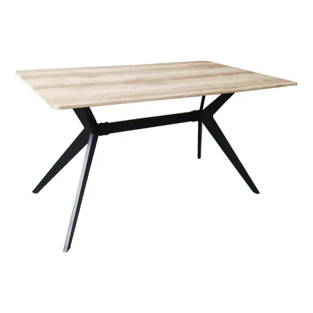 Τραπέζι Ezali pakoworld sonoma mdf με μαύρα μεταλλικά πόδια 140x80x75εκ