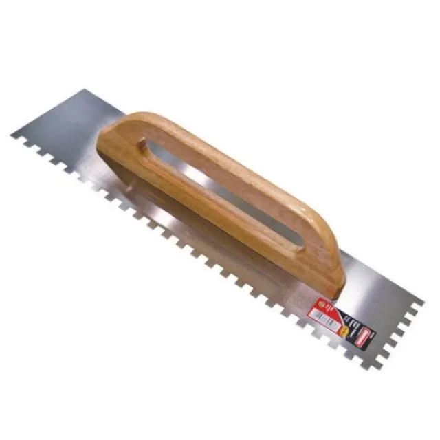 Benman 70943 - Σπάτουλα Πλακιδίων Inox 480x130mm Mε Τετράγωνο Δόντι 12χ12mm και Ξύλινη Λαβή