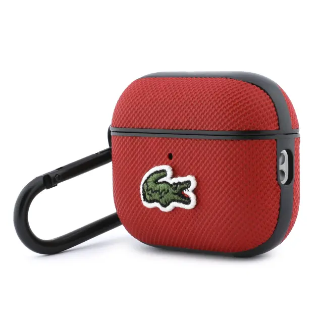 Lacoste Petit Pique Croc Logo Patch Case for AirPods Pro 3 Red 3