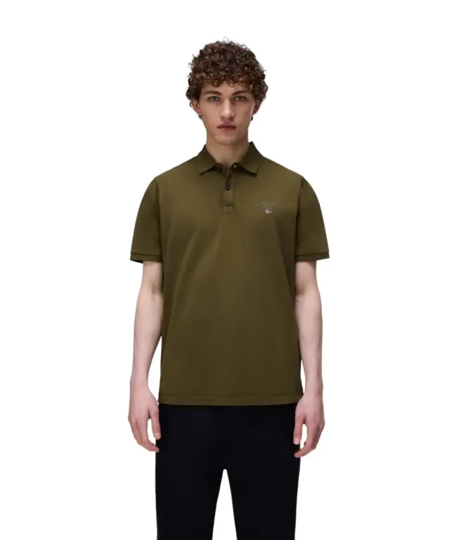 Napapijri - Ανδρική Μπλούζα Κοντομάνικη Polo Elbas Regular Fit NP0A4GB4-G3A Λαδί - 2XL