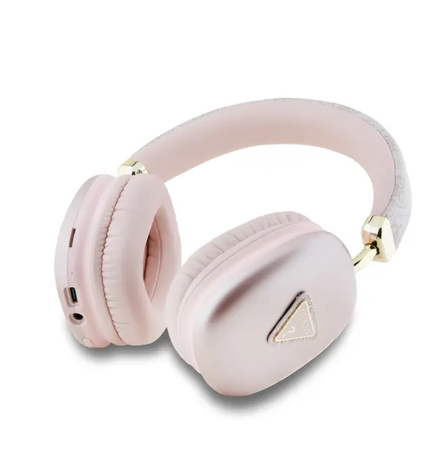 Guess PU Leather 4G Triangle Logo Wireless Headphone Pink 2