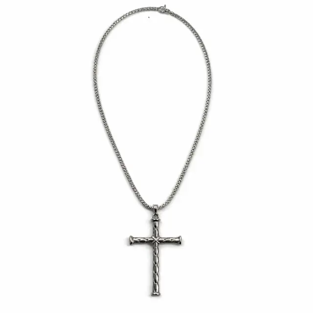 Ghetto Stainless Steel Cross Necklace | Silver Tone 3