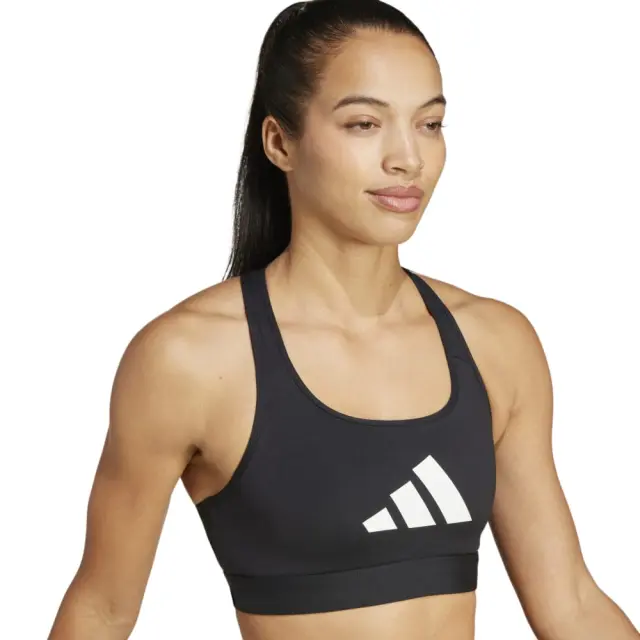 adidas Performance Women's PowerReact Big Logo Bra Μαύρο - Άσπρο JG1414 (adidas Performance) - XSmall 3