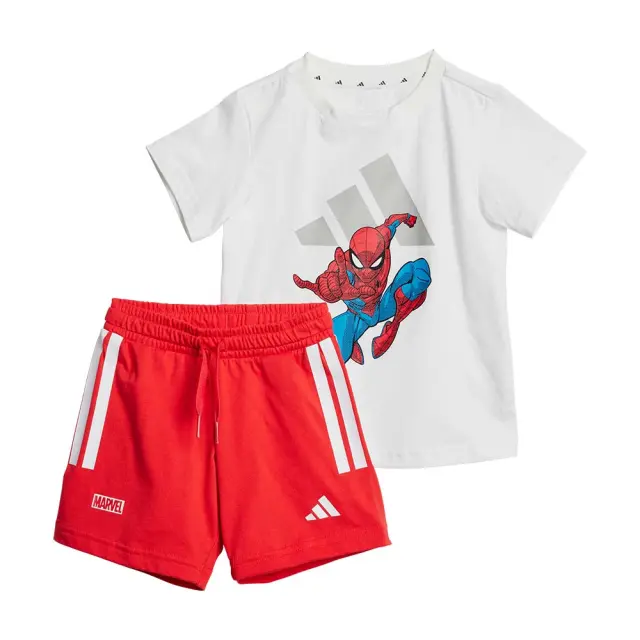 adidas Sportswear Infant's Marvel Spider-Man Tee Set Άσπρο - Κόκκινο JF3629 (adidas Sportswear)