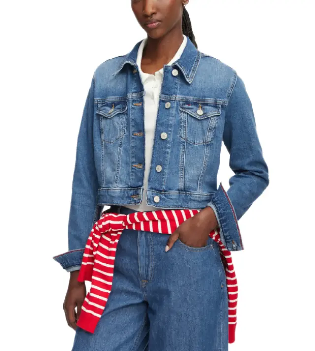 TommyHilfiger γυναικείο τζιν μπουφάν crop slim DW0DW22898-1