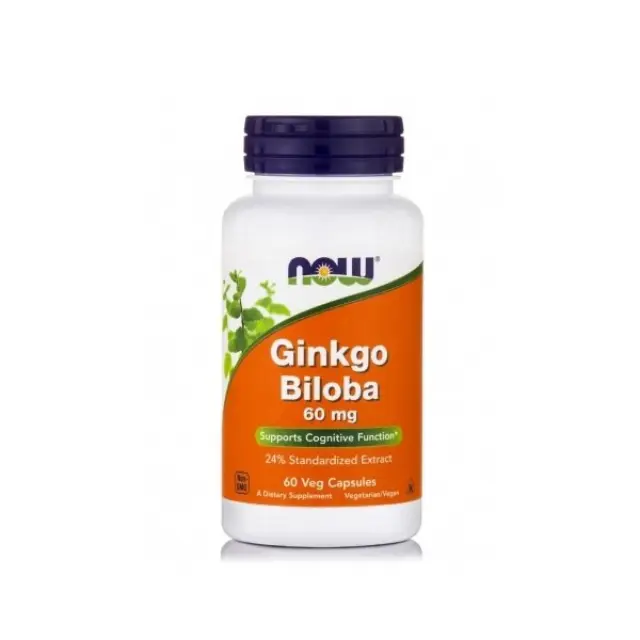 Now Foods Ginkgo Biloba 60mg 60 φυτικές κάψουλες