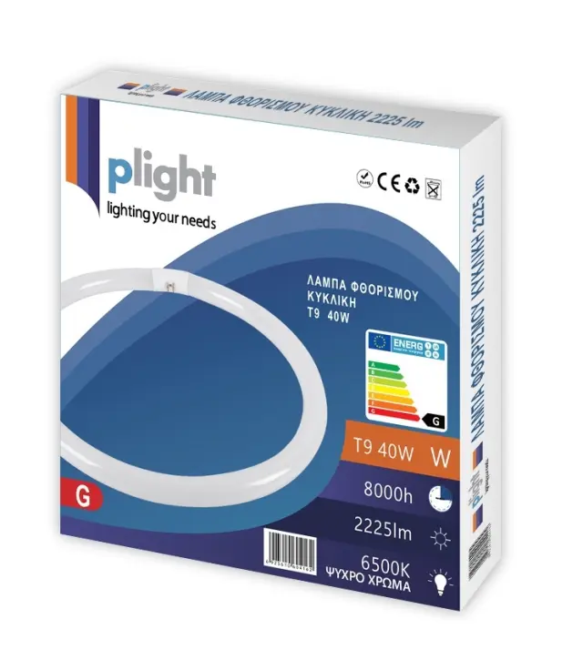 Plight Halogen Φθορισμού Κυκλικές T9 40W