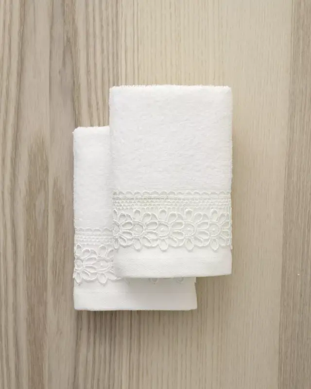 Σετ 2Τ Πετσέτες Χεριών 30x50 400gsm Nima Amara White 100% βαμβακερό