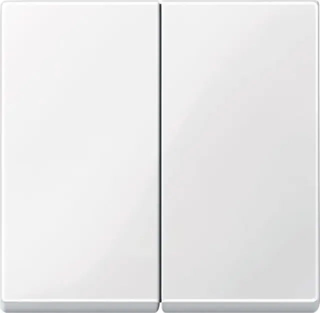 Rocker 2-gang, polar white, glossy, System M