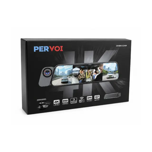 PerVoi Καθρέπτης Αυτοκινήτου με Τριπλή Κάμερα 4K WiFi GPS Dash Cam Q7 - Q7 4K Triple Lens Rearview Mirror Dash Cam with WiFi & GPS 014513 3