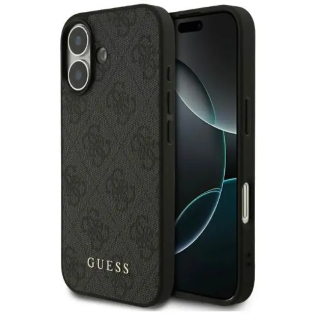 Θήκη PU Guess Apple iPhone 17 Hardcase Classic 4G Μαύρο N69234