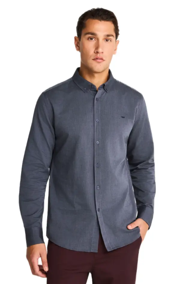 Funky Buddha ανδρικό βαμβακερό πουκάμισο button down FBM014-001-05-3