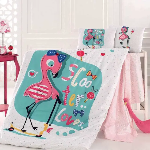 Σετ σεντόνια βρεφικά 100×150 Homeline Nexttoo Flamingo 4017 – Πολύχρωμο