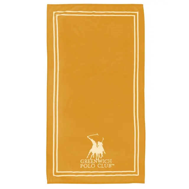 Πετσέτα Θαλάσσης 90x170 400gsm Essential Greenwich Polo Club 4051 Ochre-Cream 100% βαμβακερό