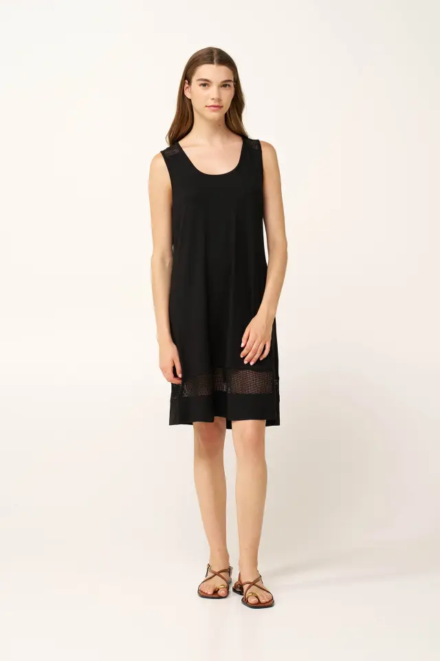 Αμάνικο Καλοκαιρινό Φόρεμα Viscose Vamp 24512 BLACK