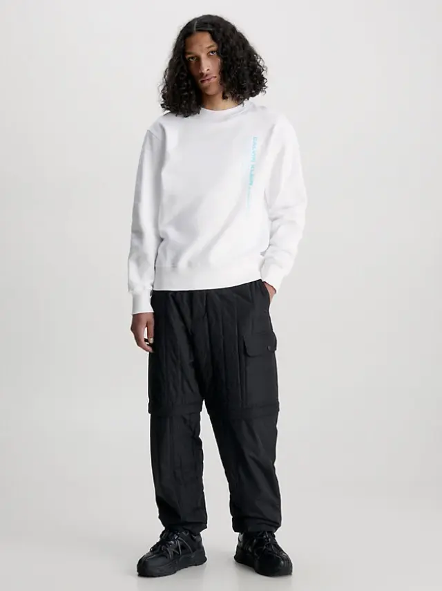 Calvin Klein - Ανδρικό Φούτερ Outline J30J323420-YAF Λευκό 3