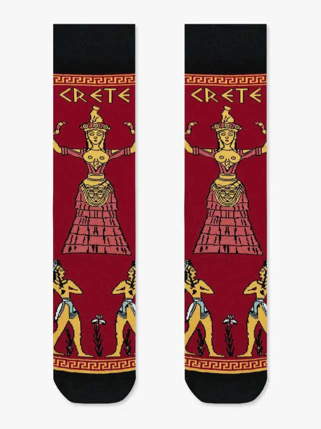 Κάλτσα Βαμβακερή με Σχέδια Minoan Snake Goddess NODO - ONE SIZE
