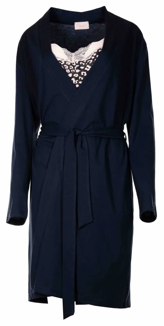 W959 - Type - NIGHTGOWN+ROBE 2PCS BLUE LEO