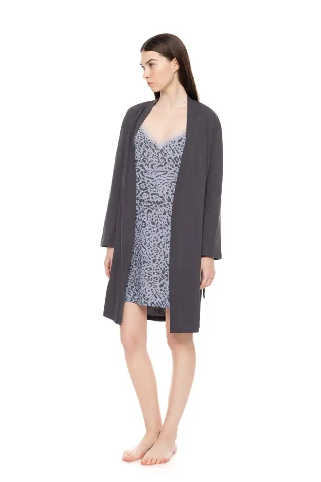 W1527 - Type - NIGHTGOWN 2PCS SET GREY LEO 2