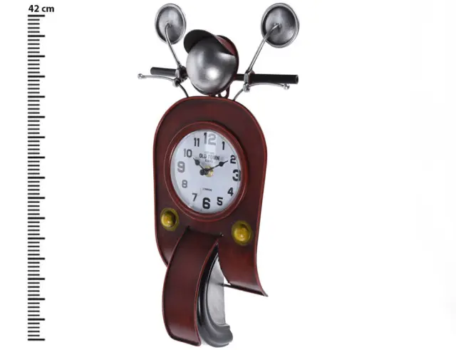 Επιτραπέζιο ρολόι σε design scooter Y36300140 Σιδερένιο, 22x9x42cm Y36300140